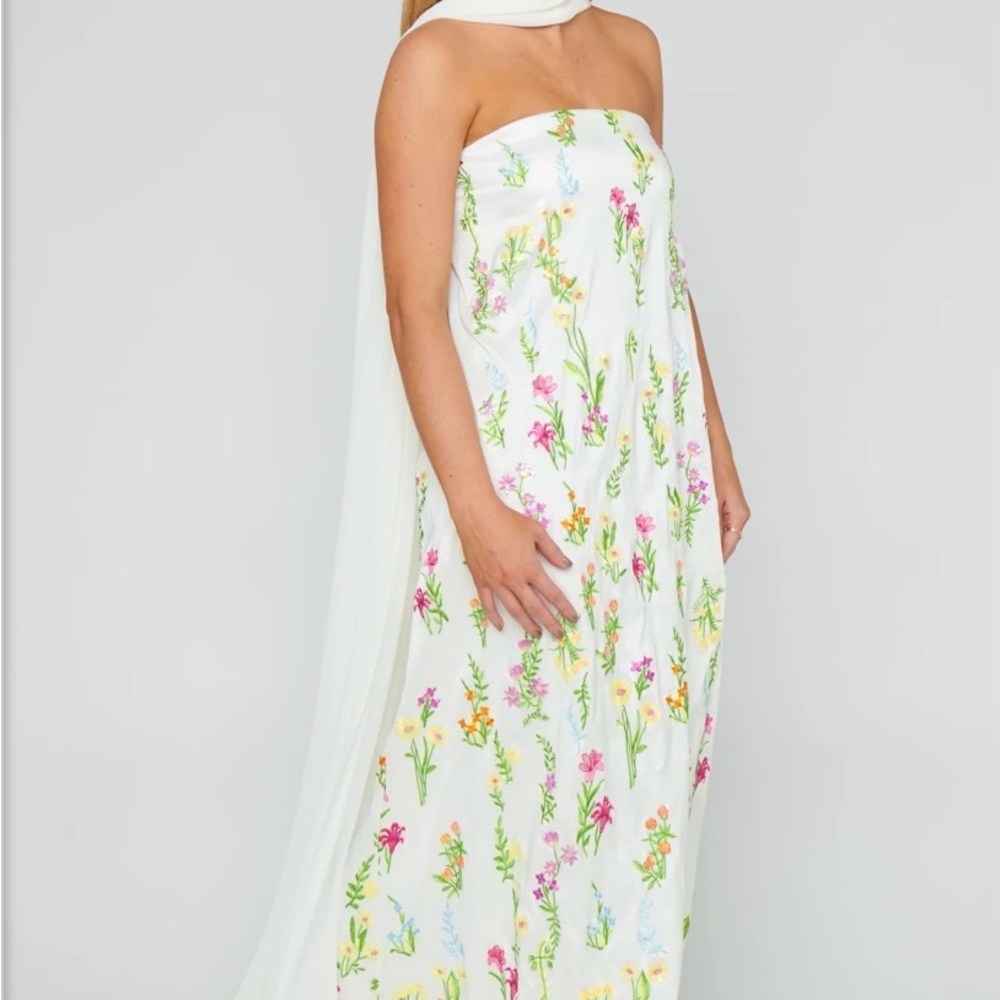 Show Me Your MuMu Strapless Floral Dress